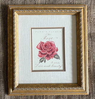 Gold framed Rose print