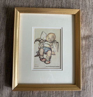 gold framed Hummel Boy print