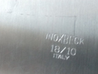 INOX BECK 18-10 STAINLESS STEEL ART DECO TRAY WITH GOLD HANDLES MADE IN ITALY