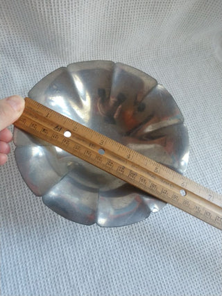 Pewter Pedestal Trinket Dish by Flag & Homan # 29 / 3.25 in x 6in