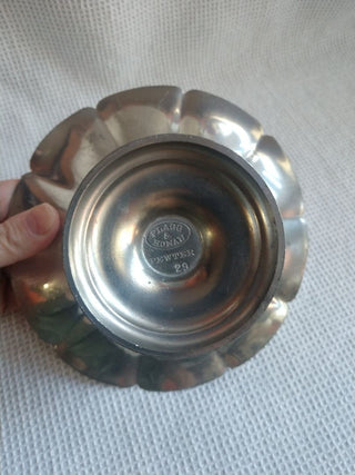 Pewter Pedestal Trinket Dish by Flag & Homan # 29 / 3.25 in x 6in