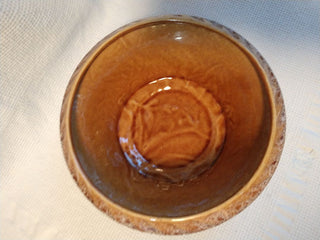 HAEGAR USA Pottery Planter Bowl Brown Drip Glaze 8.25" x4"