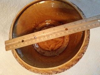 HAEGAR USA Pottery Planter Bowl Brown Drip Glaze 8.25" x4"