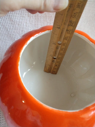 Pumpkin Vase Ceramic Bowl Centerpiece 4.5” T 6” W Halloween Thanksgiving EUC