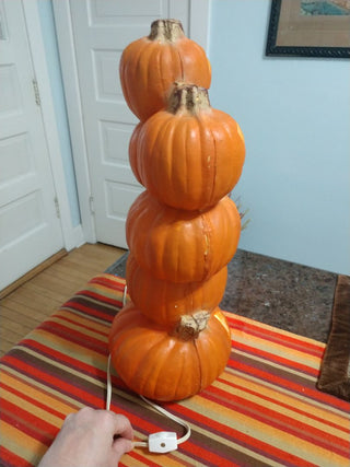 Trendmasters Halloween Foam Pumpkins Stacked Totem 18 inches Use Indoors 1993