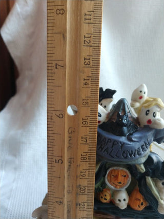 Ceramic Bisque Lighted School Haunted House 7"x4.5"