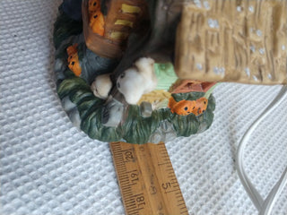 Ceramic Bisque Lighted School Haunted House 7"x4.5"