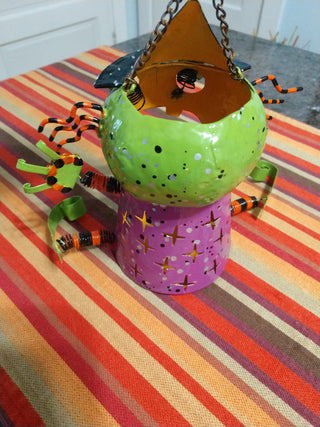 Silvestri Witch Halloween Tealight Candle Holder Metal Jack-o-lantern