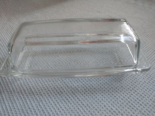 Vntg Clear Glass Butter dish