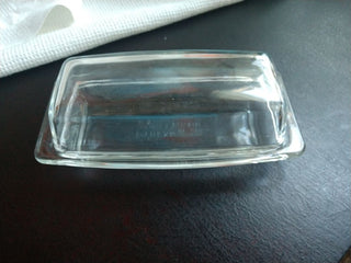 Vntg Clear Glass Butter dish
