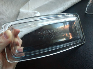 Vntg Clear Glass Butter dish