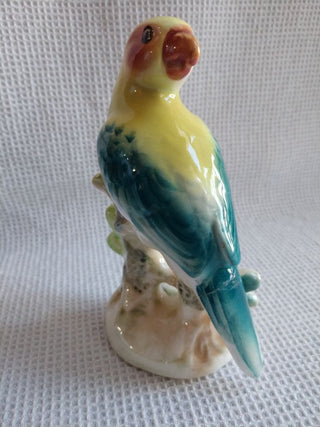 Made in Japan Vntg parakeet statue Repaired tail