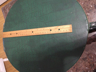 Vintage Green Tailored Light Luggage Round Hat Box Style Suitcase Zip