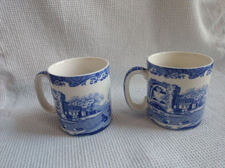 Set of 2 Spode Italian Mug Made In England Design 1816-A-10Blue & White Collection