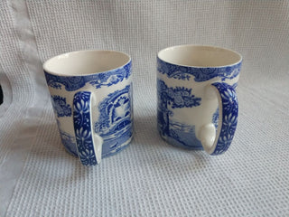 Set of 2 Spode Italian Mug Made In England Design 1816-A-10Blue & White Collection