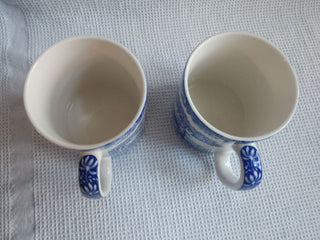Set of 2 Spode Italian Mug Made In England Design 1816-A-10Blue & White Collection