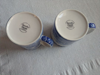 Set of 2 Spode Italian Mug Made In England Design 1816-A-10Blue & White Collection