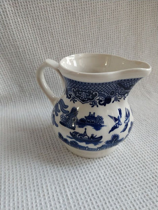 Churchill Blue Willow Creamer Staffordshire England creamer
