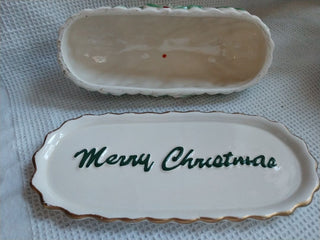 VINTAGE CHRISTMAS BUTTER DISH from CRACKER BARREL