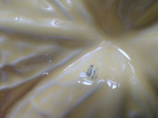 Vntg. Secia Portugal Majolica Yellow Cabbage Divided Dish MCM