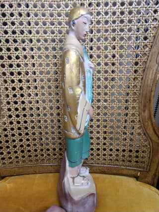 Asian Man Plaster Statue 12"