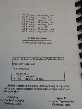 A collection of Hors de'oeuvres 1979
