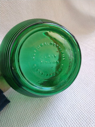 Vntg Green Glass Planter