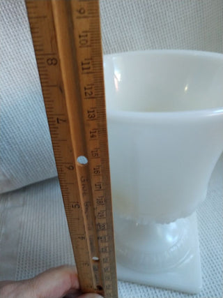 LG Milk Glass square pedestal planter