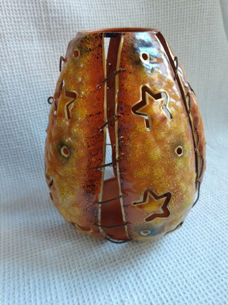 Sm metal tea lite Pumpkin