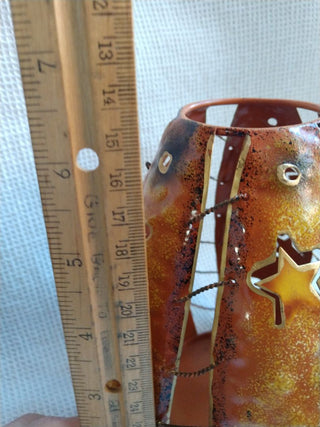 Sm metal tea lite Pumpkin