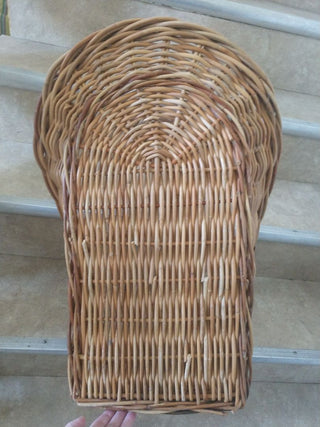 Huge Wicker Basket 26"x14"  Flower Gathering Splint Handle Vintage