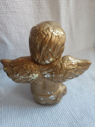 6" Small sitting angel chippy gold