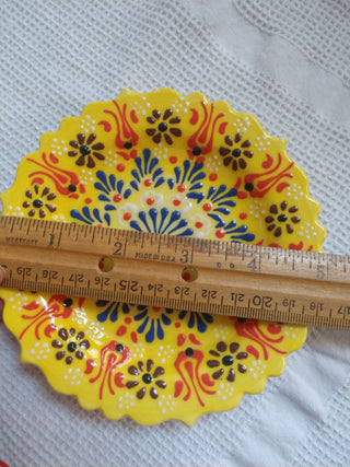 Turkish Decorative Plates Set Of 4 Handmade Ceramic wall art 5" diameter