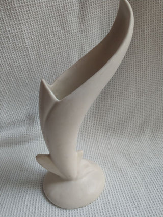 Van Briggle Pottery Birds of Paradise White Colo Spgs Bud Vase