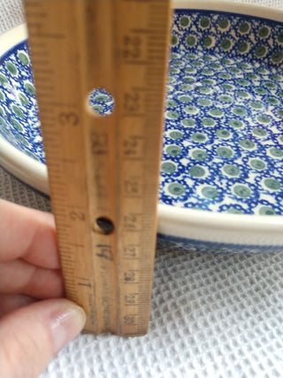 10" Polish Pottery Peacock Design Pie, Fruit Plate?