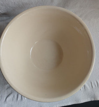 Vntg McCoy Pottery 10 Bread Bowl Mixing Bowl Stone Craft Pink Blue Stripe 10”