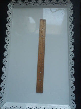 White Metal Serving Tray 17" x 11"