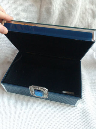 Blue Jeweled Trinket Box