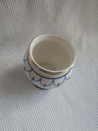 Small Blue & White Vase fish scales
