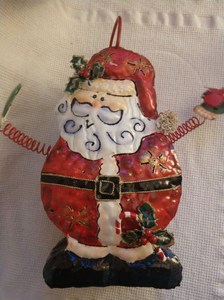 Small Metal Santa Candle holder