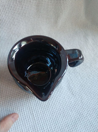 Brown Luster Ware Creamer w/ Rooster