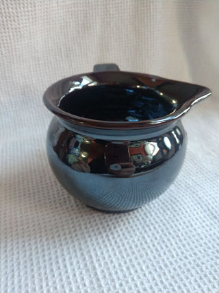 Brown Luster Ware Creamer w/ Rooster