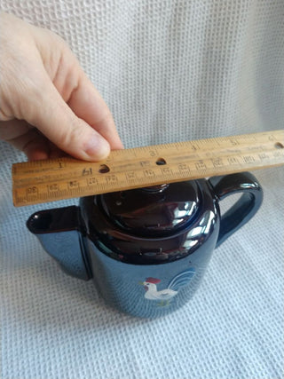 Brown Luster Ware Tea Pot w/ Rooster