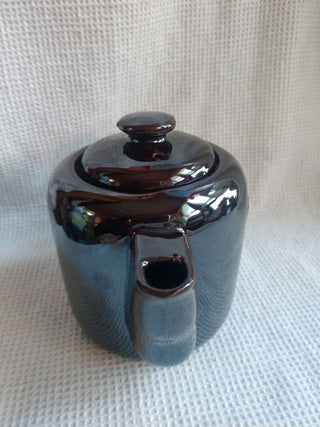 Brown Luster Ware Tea Pot w/ Rooster