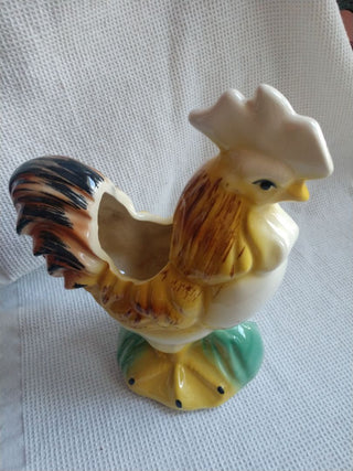 Vintg USA Rooster Planter Vase
