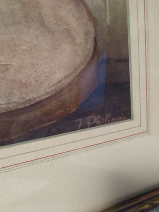 Original signed J Philippe Water Color Painting Daffodils