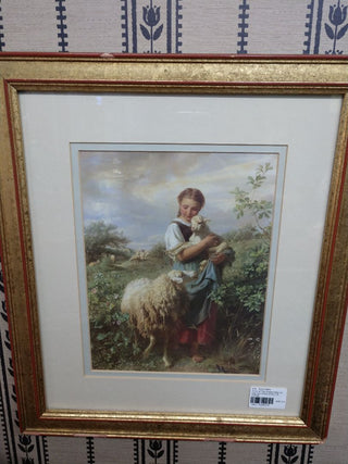 Print of The Shepardess by German Artist Johann B Hofner