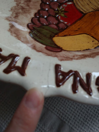Handmade Italian Theme Bowl w/flaw/crack
