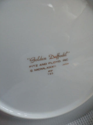 Fitz And Floyd Pink/Gold 6 pc Salad Plates 7.5”"Golden Daffodil" EUC