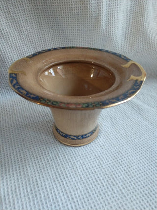 West End Pottery Co. Ohio Porcelain Vase Gold Trim